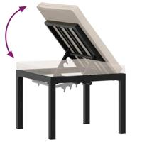 3-delige Loungeset met kussens gepoedercoat staal zwart - thumbnail
