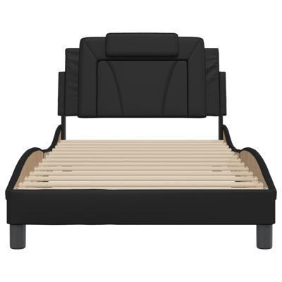 Bedframe met LED-verlichting kunstleer zwart 100x200 cm