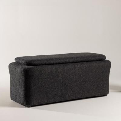 Nohr Poef 'Soledad' Bouclé, kleur Zwart