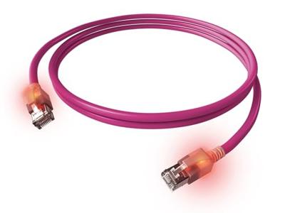 EasyLan S/FTP DualBoot® LED Kabel Cat.6A (Class EA), LSOH, violet, 0,5 m