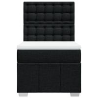 Boxspring met matras stof zwart 80x200 cm - thumbnail