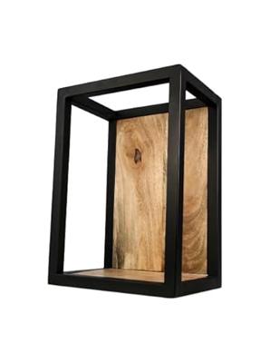 HSM Collection wandbox Levels - naturel/zwart - 25x18x35 cm - Leen Bakker