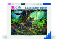 Ravensburger puzzel Familie wolf in het bos 1000 stukjes - thumbnail