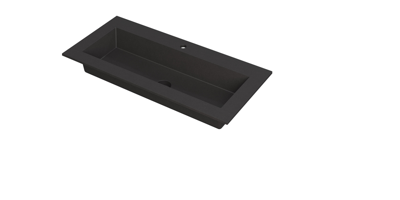 INK Kraft Wastafel Enkele Bak 1 Kraangat - 1000x450x10 mm - Quartz Zwart