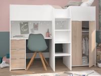 Samengesteld bed TIMO 90x200 cm jackson eik/wit - thumbnail