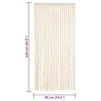 VidaXL Vliegengordijn 90x220 cm chenille beige en wit - thumbnail