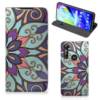 Motorola Moto G8 Power Smart Cover Purple Flower