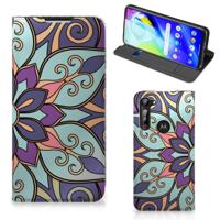 Motorola Moto G8 Power Smart Cover Purple Flower - thumbnail
