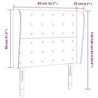 Hoofdbord met randen 83x23x118/128 cm stof lichtgrijs - thumbnail