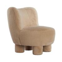 Light & Living Fauteuil 'Kamovu' Teddy, kleur Beige - thumbnail