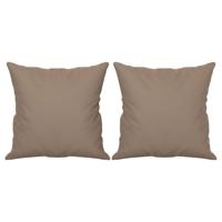 VidaXL Sierkussens 2 st 40x40 cm microvezelstof taupe - thumbnail