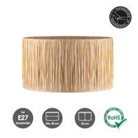 Raffia lampenkap - cilindrisch - beige - Boheemse stijl - ø40 x 22 cm - E27 fitting - Ontworpen voor Vloerlamp en Pendellamp - Ontworpen voor woonkamer en eetkamer - thumbnail
