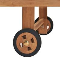 Ligbed met kussen massief teakhout crme - thumbnail