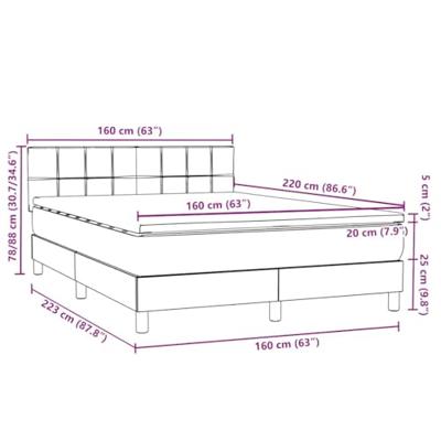 Boxspring met matras fluweel lichtgrijs 160x220 cm