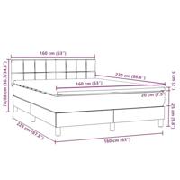 Boxspring met matras fluweel lichtgrijs 160x220 cm - thumbnail