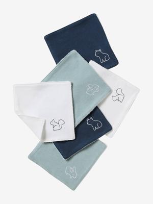 Set van 6 washandjes grijsblauw Set van 6 washandjes grijsblauw