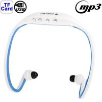 Sport MP3 speler Headset met TF-Card Reader functie muziekformaat: MP3 / WMA (wit + blauw) - thumbnail