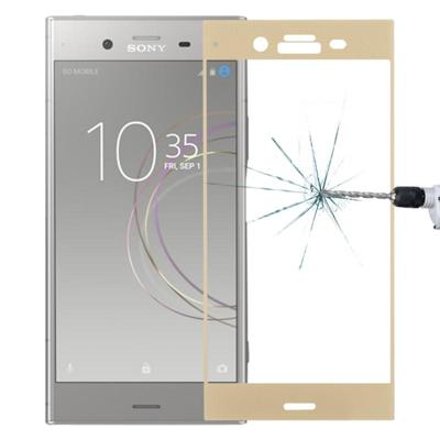 Voor Sony Xperia XZ1 0 26 mm 9H oppervlaktehardheid 3D volledig scherm getemperd glas scherm Protector(Gold)