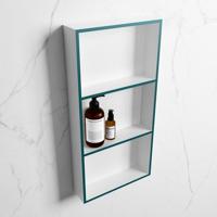 MONDIAZ EASY Nis 59,5x29,5cm in solid surface kleur Smag | Talc. 3 vakken geschikt voor in- of opbouw - thumbnail