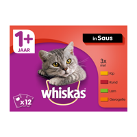 WHIS MULTIPACK POUCH SENIOR VLEES SELECTIE IN SAUS 12X100 GR - thumbnail