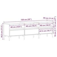 TV-kast Zwart eiken 150 x 30 x 44.5 cm Bewerkt hout - thumbnail