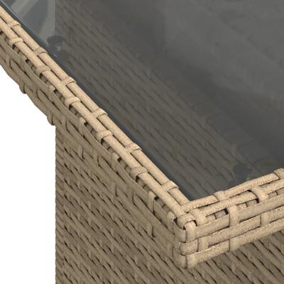 5-delige Loungeset met kussens poly rattan beige - thumbnail