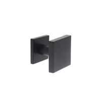 Voordeurknop vast vierkant mat zwart - thumbnail