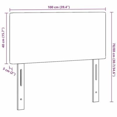 LED Hoofdbord met LED -striplichten Lichtgrijs 100 cm Stof