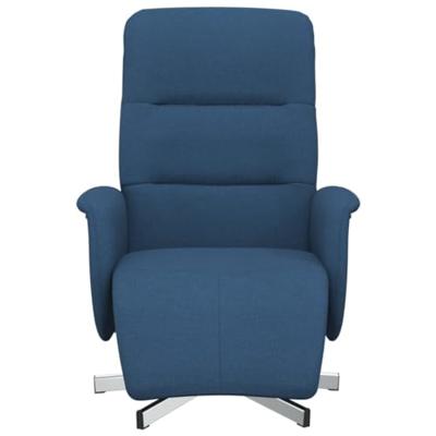 Fauteuil verstelbaar met voetensteun stof blauw Fauteuil verstelbaar met voetensteun stof blauw
