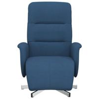 Fauteuil verstelbaar met voetensteun stof blauw - thumbnail