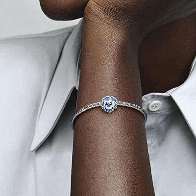 Pandora 790777C02 Bedel Blue Pansy Flower zilver-emaille-zirconia blauw-wit - thumbnail