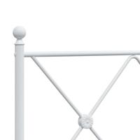 Bedframe met hoofdbord metaal wit 200x200 cm - thumbnail