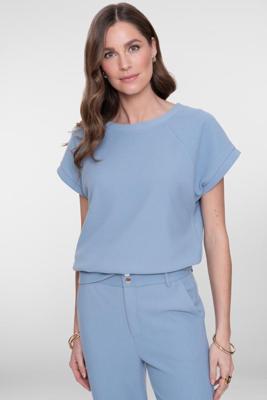 Geisha Sweater Short Sleeves Comfy 62053-21 T-shirt Korte Mouw 635 Jeans Blue