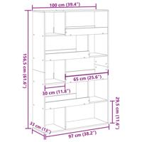 Boekenkast 100x33x156,5 cm bewerkt hout zwart - thumbnail