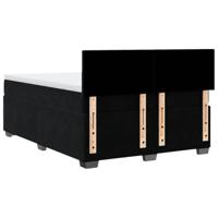 Boxspring met matras fluweel zwart 160x200 cm - thumbnail
