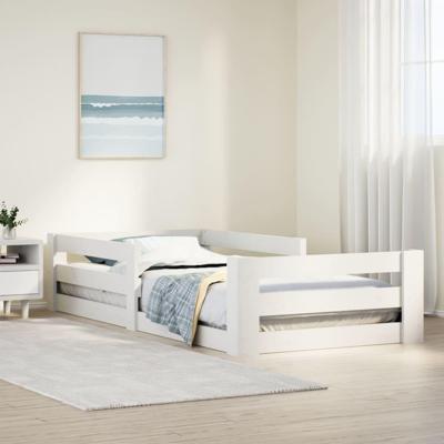 Bedframe zonder matras massief grenenhout wit 140x200 cm