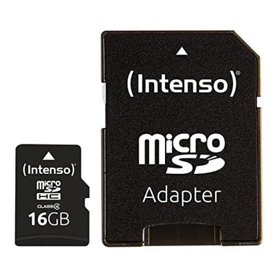 Intenso 16 GB Micro SDHC-Card microSDHC-kaart 16 GB Class 4 Incl. SD-adapter Intenso 16 GB Micro SDHC-Card microSDHC-kaart 16 GB Class 4 Incl. SD-adapter