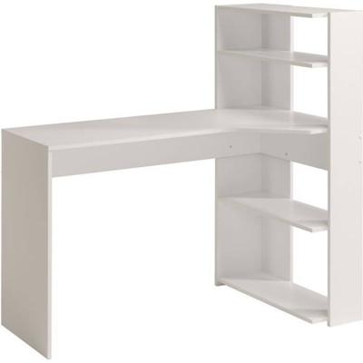 JUNI Modern hoekbureau wit decor - L 122 cm
