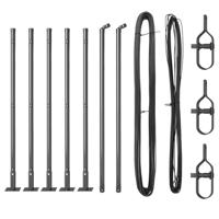 VidaXL Afrasteringspaal 7 pcs grijs staal - thumbnail