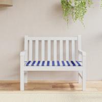 Tuinbankkussen gestreept 120x50x4 cm oxford stof wit en blauw - thumbnail
