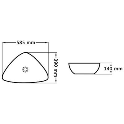 VidaXL Wastafel 58,5x39x14 cm keramiek wit