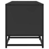 Tv-meubel 100x35x41 cm bewerkt hout en metaal zwart - thumbnail