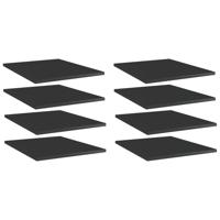 VidaXL Wandschappen 8 st 40x50x1,5 cm bewerkt hout hoogglans zwart - thumbnail