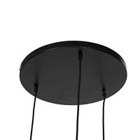 QAZQA Hanglamp zwart goud en koper rond 3-lichts - Sarella - thumbnail