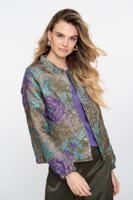Geisha Jacket Flowers Lurex 55713-20 Jackets 530 Green/purple - thumbnail