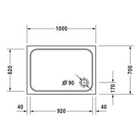 Duravit D-Code Douchebak rechthoek 100x70cm wit - thumbnail