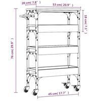 Keukentrolley 53x20x76 cm bewerkt hout bruin eikenkleurig - thumbnail