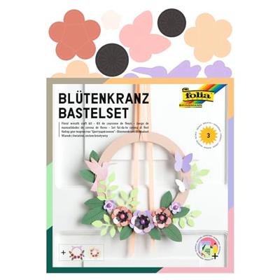 Creatieve set bloemenkrans voor 3 kronen FOLIA beige