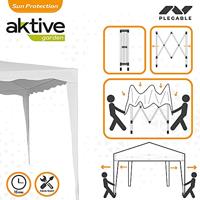Tuinhuisje Aktive 300 x 250 x 300 cm Staal Wit Plastic - thumbnail