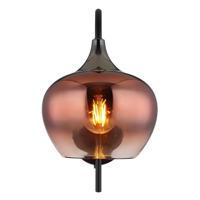 Globo Zwarte wandlampMaxy met rood glas - 15548WG - thumbnail